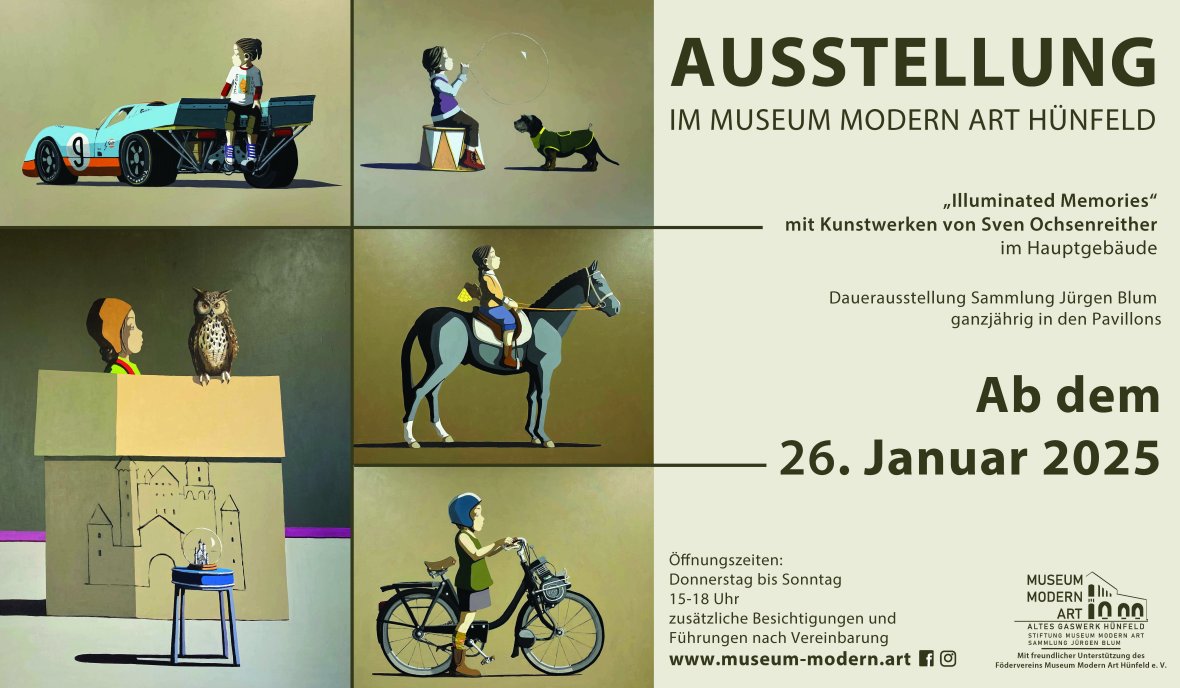 Flyer zur Ausstellung von Sven Ochsenreither "Illuminated Memories"